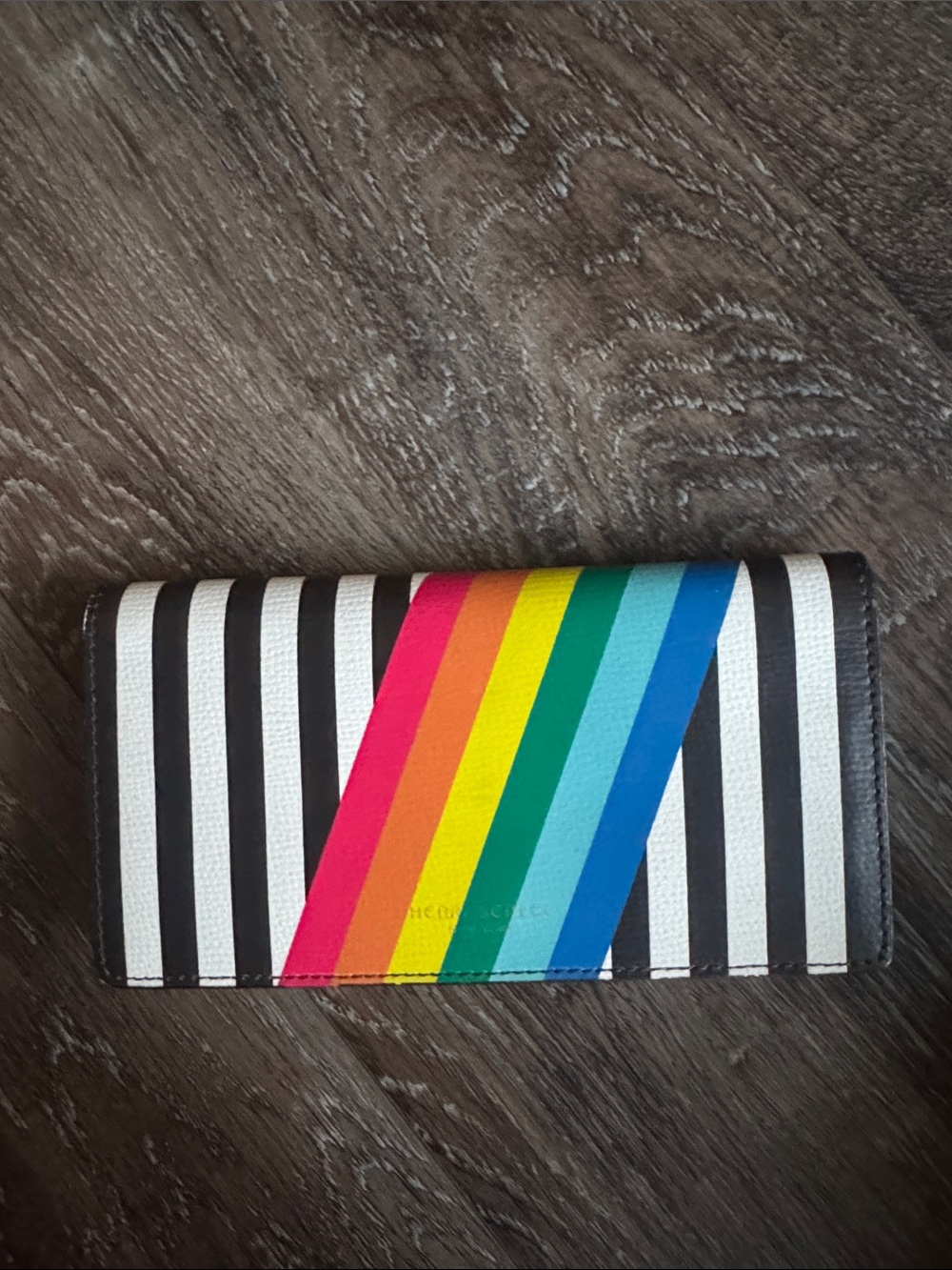 henri bendel White Leather Continental Wallet with Gold Hardware